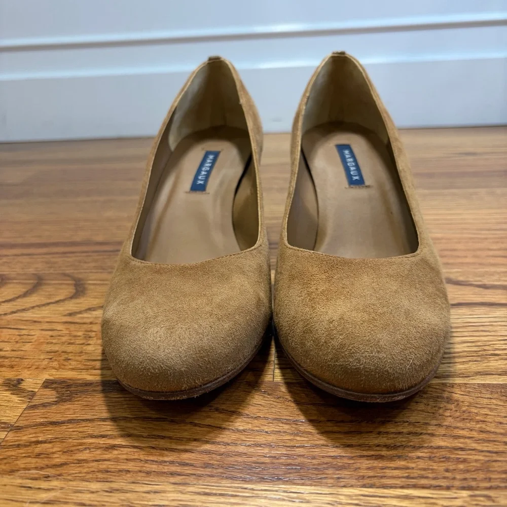 Margaux "The Heel" Suede Block Heel Pumps - Picture 4 of 7